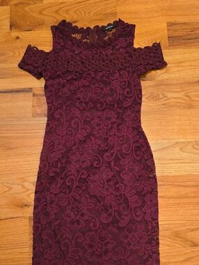 Ambiance Lace Dress in Wine
